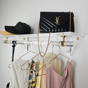 Clothing Rack with Shelf, wall coat rack, coat hanger, closet organizer, store display, display shelf, handmade furniture