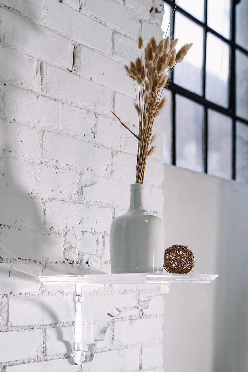 Acrylic Lucite Wall Shelf Shelf Bracket Wall Clear Acrylic Etsy