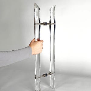 Lucite Door Handle Pair, Acrylic Door Pulls,  handmade luxury hardware, bathroom accessories, cabinet handles