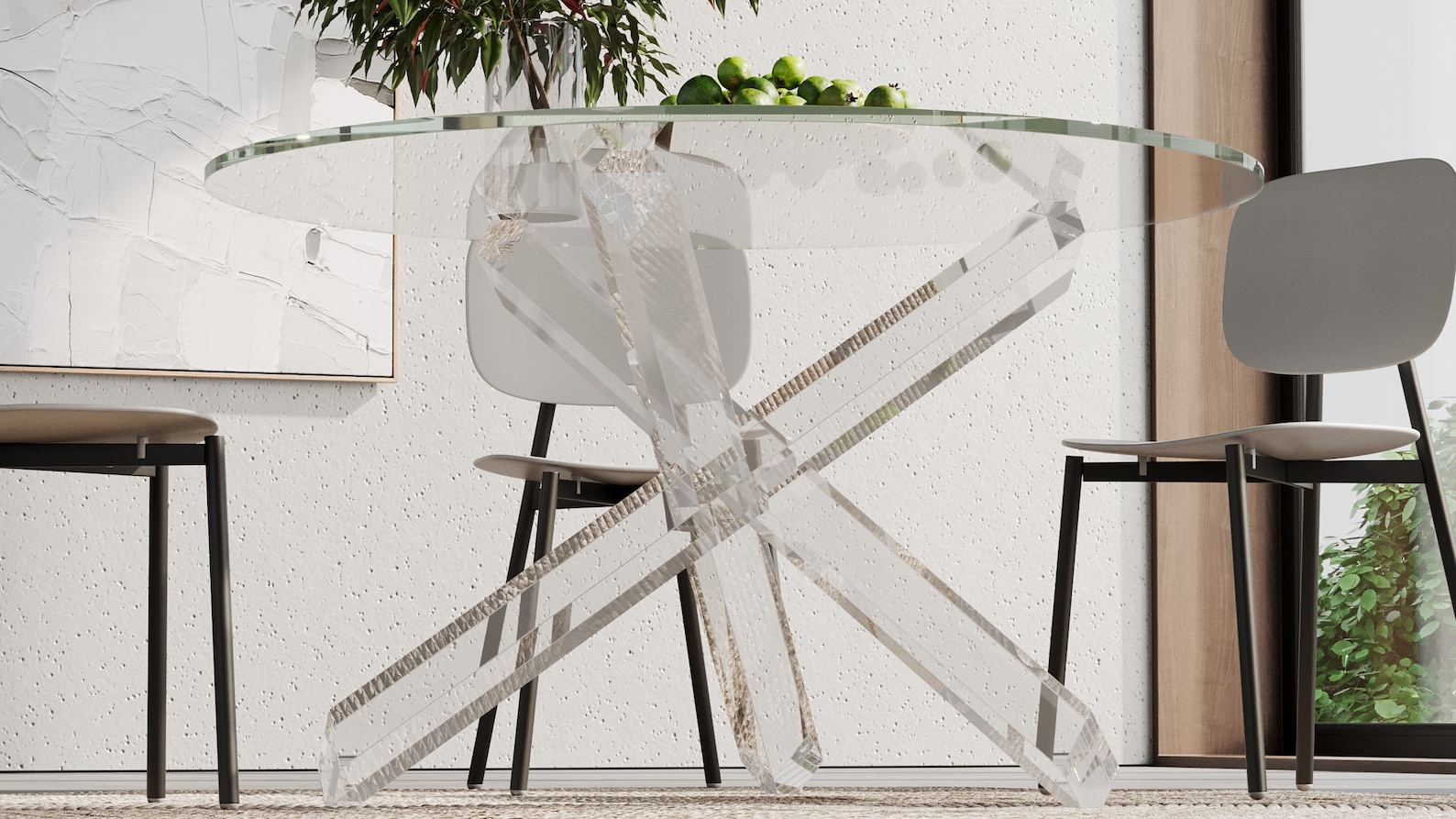 Dining Table Base / Base for Round Glass Top / Round Glass Table Base