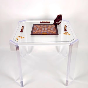Game Table, Clear square table, Unique  table, Cocktail Table, Luxury furniture, Mid century modern