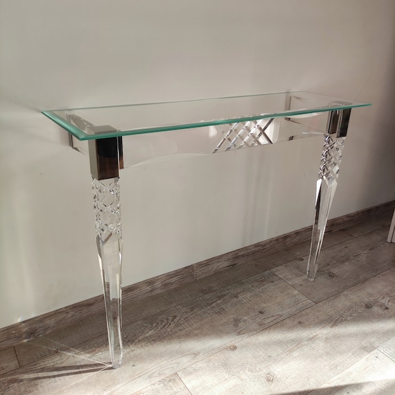 Acrylic Console Table Lucite Etsy UK