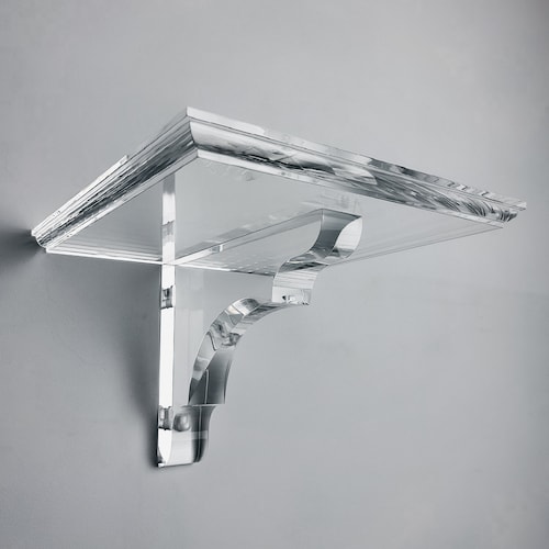 Acrylic Lucite Wall Shelf Shelf Bracket Wall Clear Acrylic Etsy