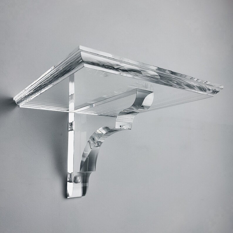 Acrylic Lucite Wall Shelf Shelf Bracket Wall Clear Acrylic Etsy