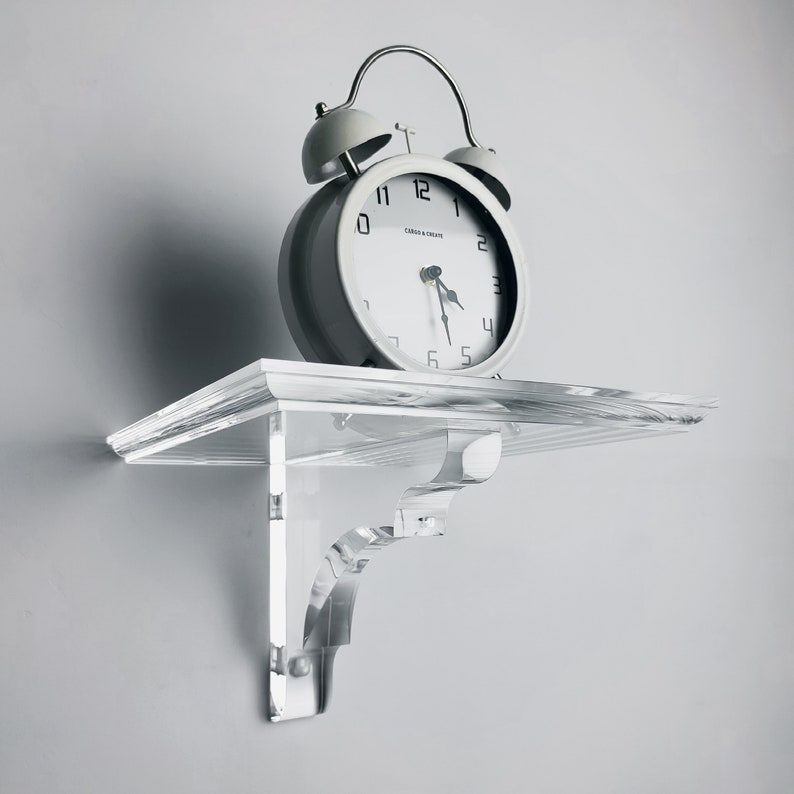 Acrylic Lucite Wall Shelf Shelf Bracket Wall Clear Acrylic Etsy