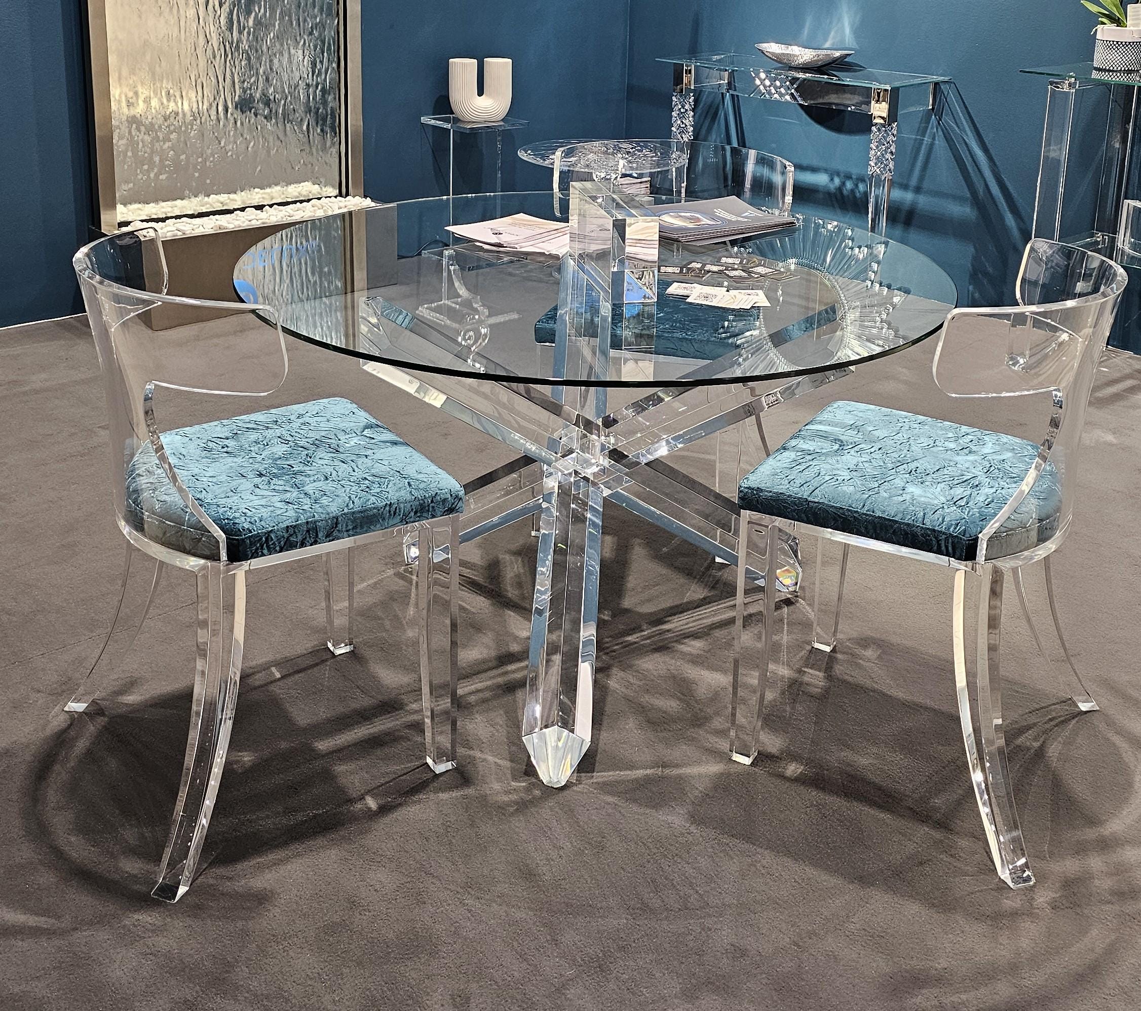 Acrylic Round Dining Table Base: Modern 36-Inch Wide