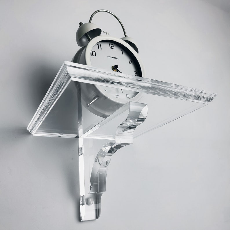 Acrylic Lucite Wall Shelf Shelf Bracket Wall Clear Acrylic Etsy