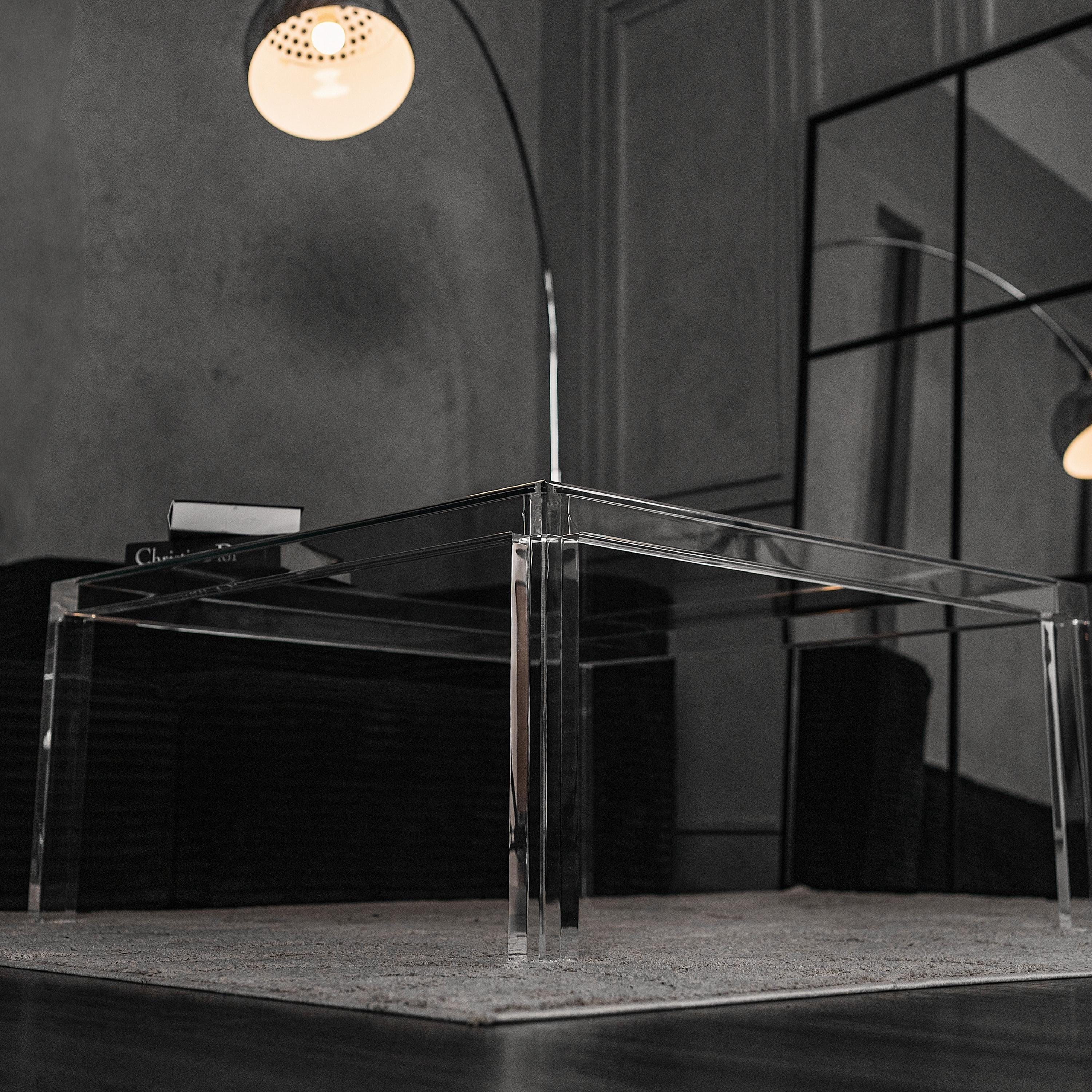 Clear Acrylic Square Coffee Table: Handmade Minimalist Furniture - Etsy
