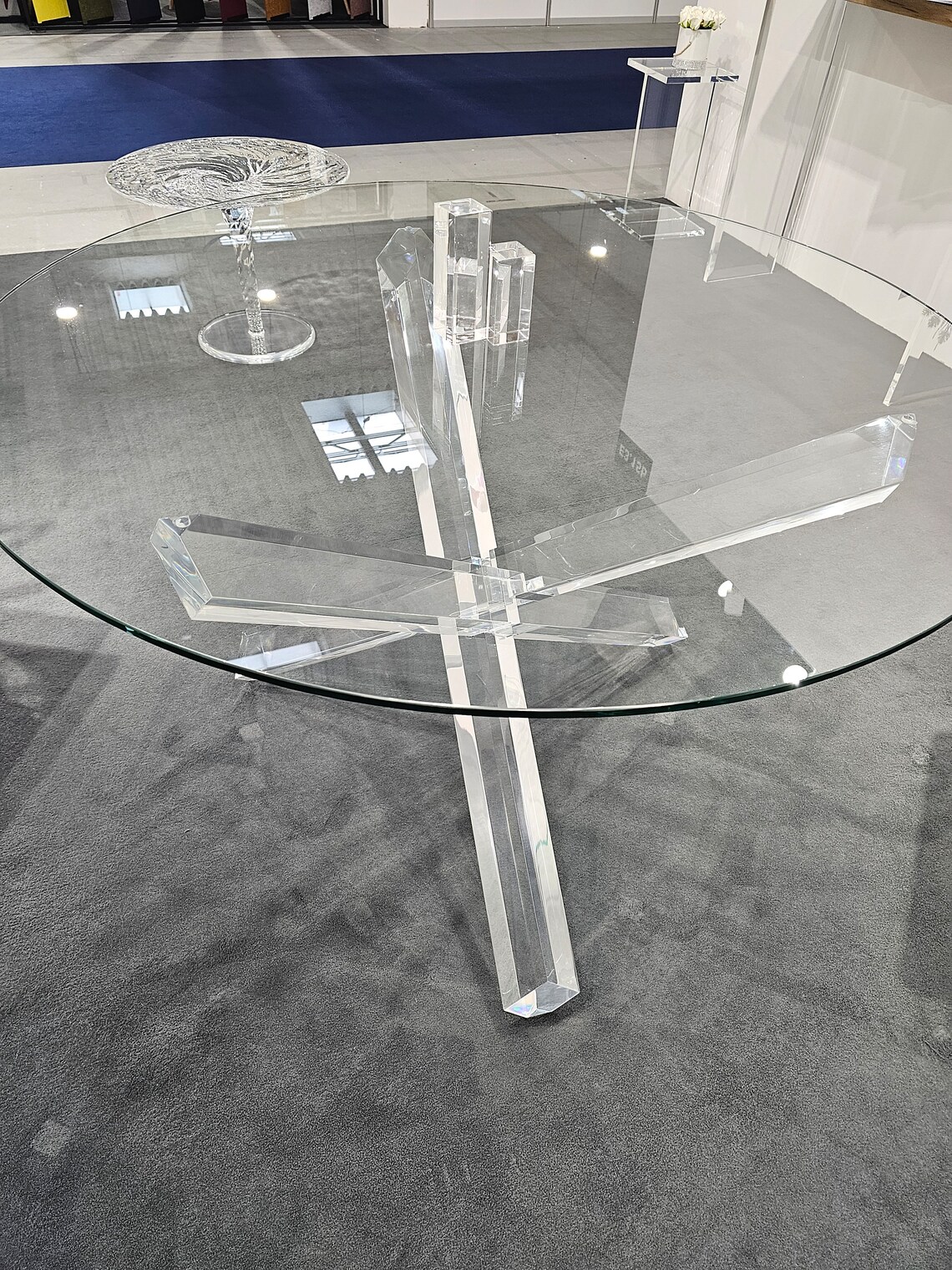 Dining Table Base / Base for Round Glass Top / Round Glass Table Base ...