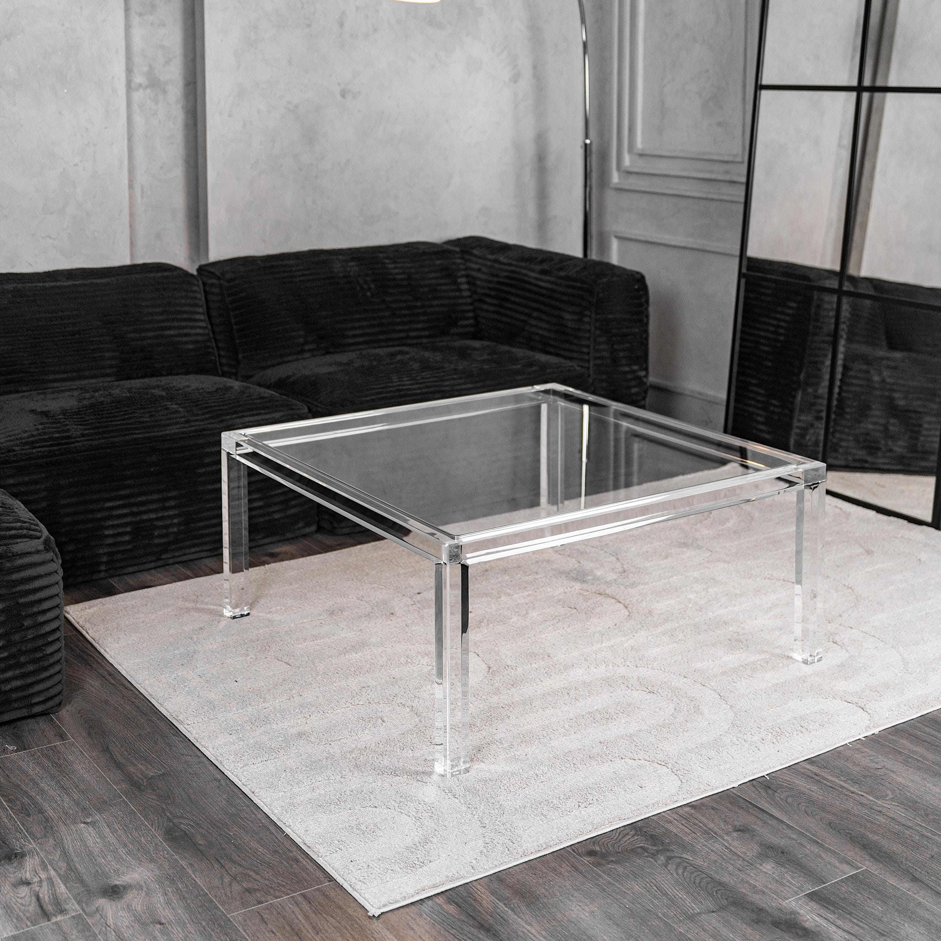 Clear Acrylic Square Coffee Table: Handmade Minimalist Furniture - Etsy