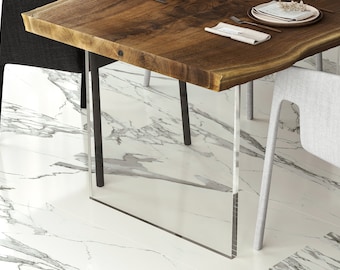Clear Acrylic Table Legs: Handmade Dining or Desk Base (Set of 2)
