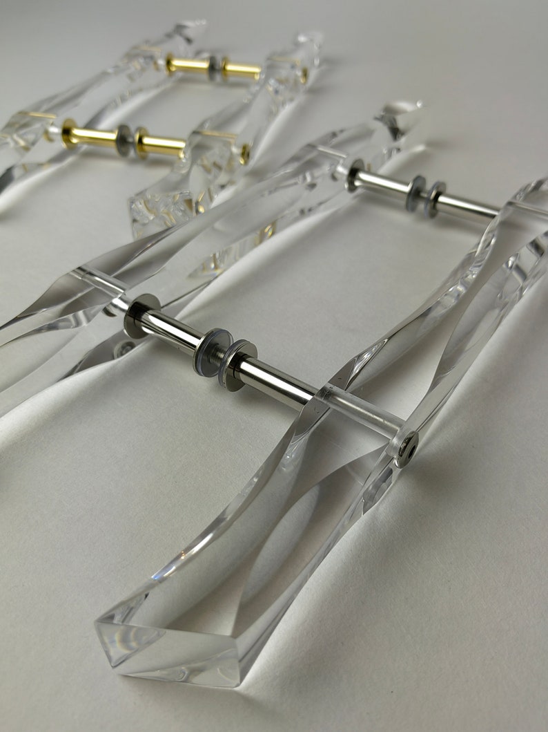 Lucite Door Handle Pair Acrylic Door Pulls Etsy