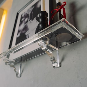 Acrylic Floating Wall Shelf: Mid Century Modern Display
