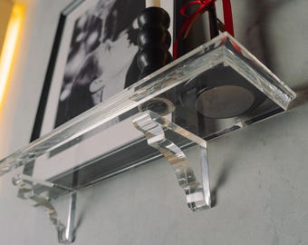 Acrylic Floating Wall Shelf: Mid Century Modern Display