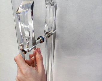 Lucite Acrylic Door Handle Pair