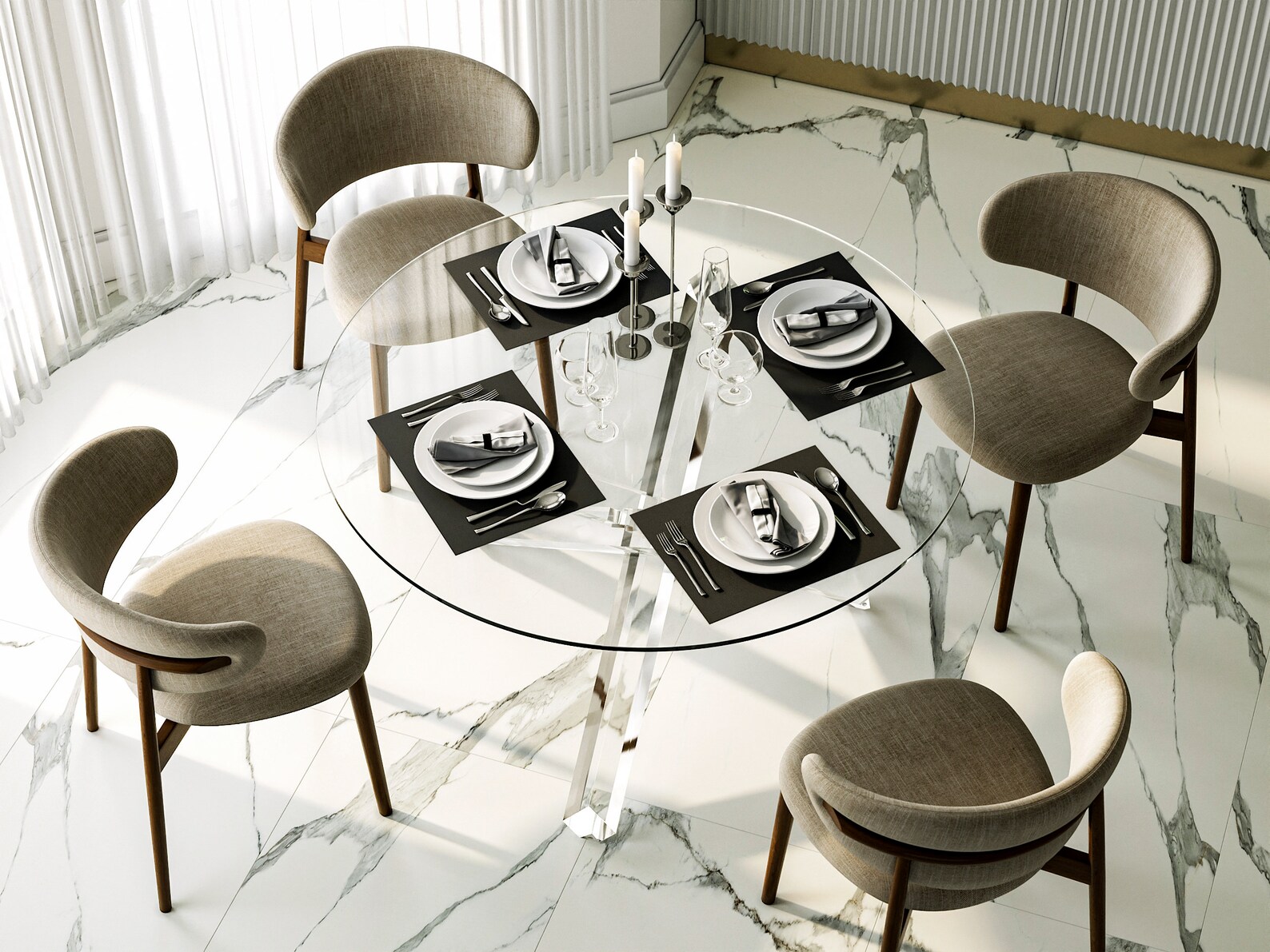 Dining Table Base / Base for Round Glass Top / Round Glass Table Base
