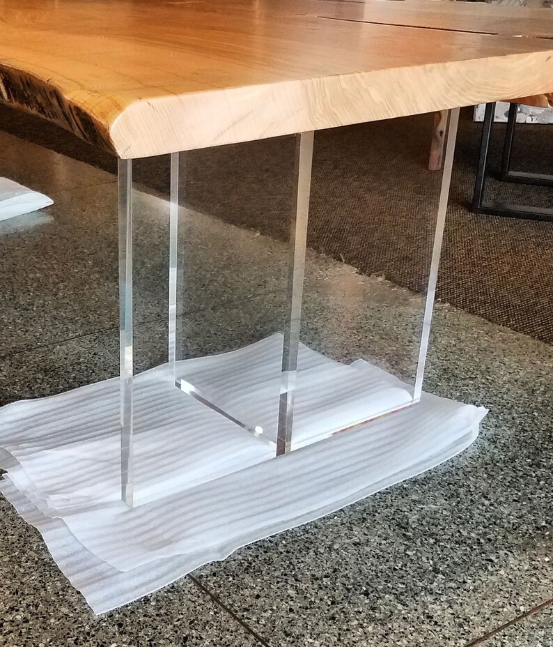 Acrylic Dining Table Legs, Clear Acrylic Base Height 29 Width 20 and 28, Set2 Etsy