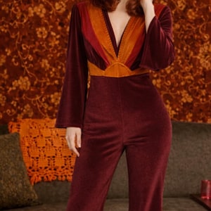 Sun is Rising Romper, Purple 70s Style Jumpsuit, Flared Funky Groovy Romper, Sun Patchwork Jumpsuit, Hippie, Handmade Romper