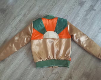 Vintage 80s Adidas Nylon Satin Embroidered Trefoil Big Logo
