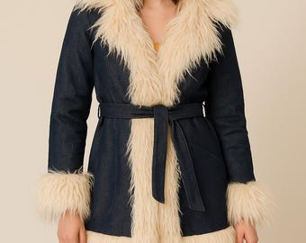 ジャケット・アウター y2k archive grunge boho fur trim coat y2k archive grunge boho fur trim coat