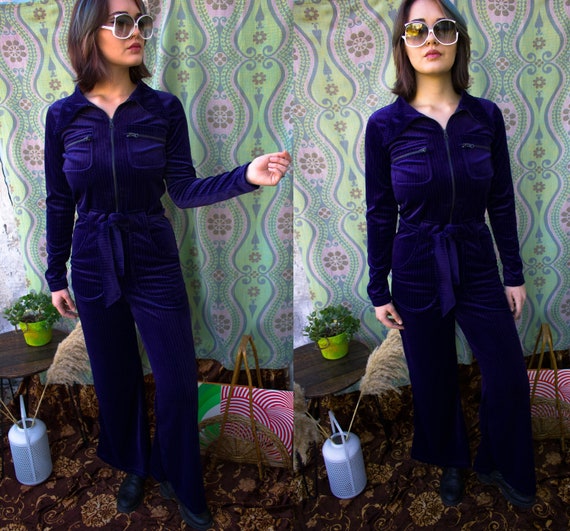 Vintage Style Cordoroy Blue Velvet 