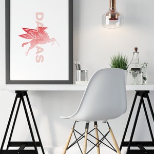 Dallas Texas Pegasus Art- Vertical orientation