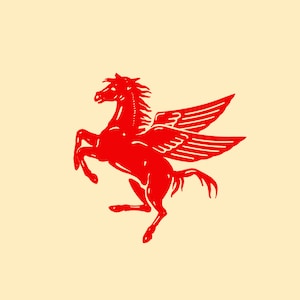 Pegasus | Flying Red Horse | Dallas Texas Cityscape | Dallas Art | Dallas Art Print