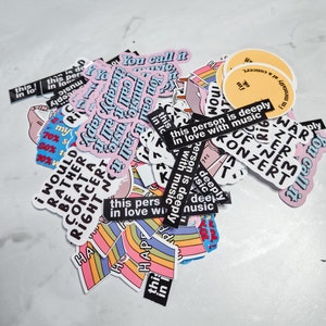 Ooopsie Stickerbundel (5x) | UITVERKOOP | Stickers | Muziekliefde | Concertliefde | Muziekstickers | met defecten
