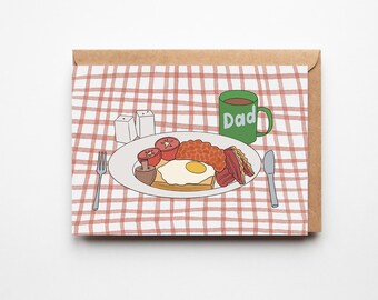 Full English Breakfast Birthday Card for Dad | Funny Fry Up Father's Day Card