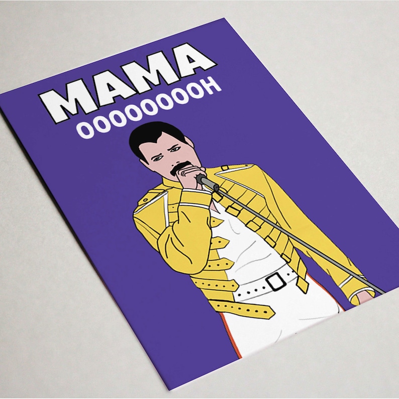Queen Mama Oooh Funny Birthday Card for Mum Freddie Mercury - Etsy