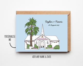 Personalised Las Vegas Wedding Card | Little White Chapel Anniversary