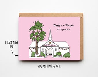 Personalised Little White Chapel Wedding Card | Las Vegas Elopement