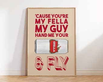 Amy Winehouse Lyrics Print | Stella Can, Funny Kitchen Art