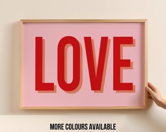 Love Typography Print | Modern Gallery Wall Art | Valentine's Bedroom Decor