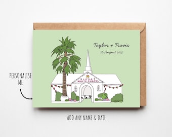Personalised Las Vegas Wedding Card | Little White Chapel Design