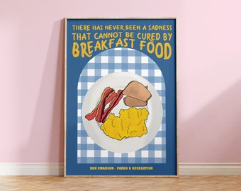 Ron Swanson Breakfast Food Quote Print | Parks and Recreation Kitchen Art