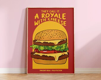 Royale With Cheese Print | Pulp Fiction Movie Poster, Kitchen Art