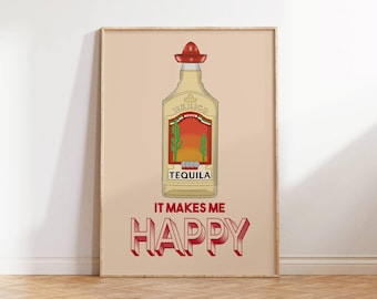 Tequila Kitchen Print | Funny Alcohol Lyrics Poster