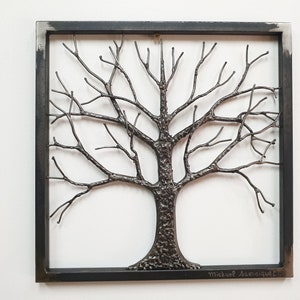Metal tree 30x30cm HANDMADE // unique // tree of life // wall decoration