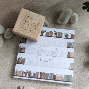 Cute streching cat stamp