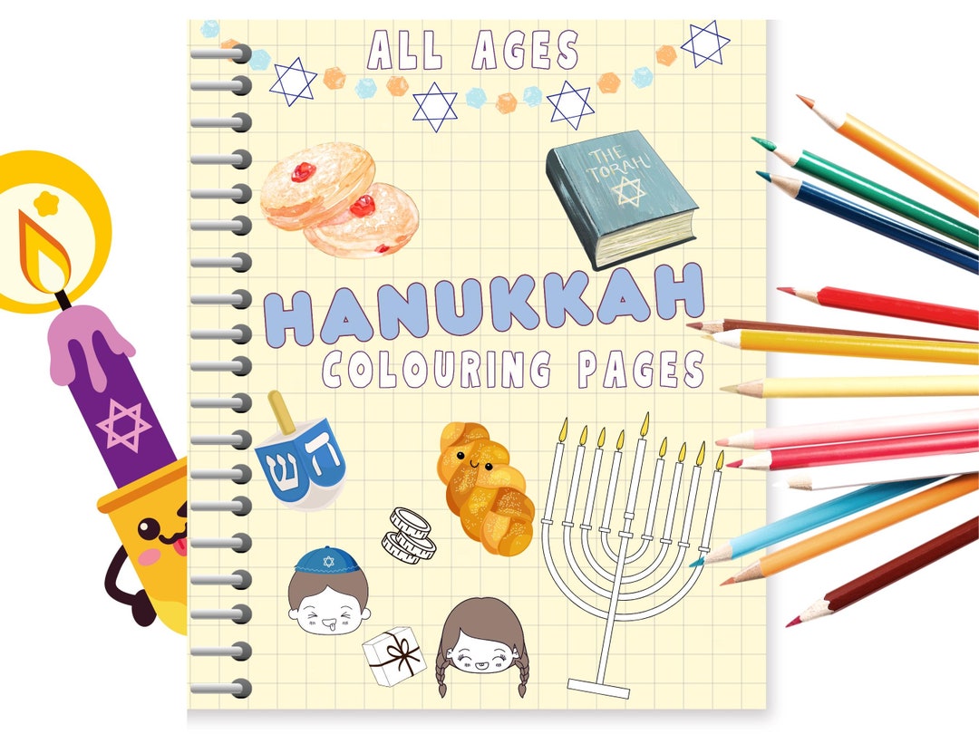 Hannukah Colouring Pages for Kids, Hanukkah Printable, Festival of ...