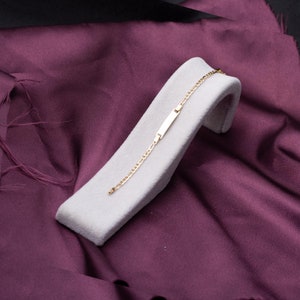 14K Solid Gold Baby ID Bracelet, Custom Name Baby Boy Girl Bracelet, New Born Gift, Engrave Gold Bracelet Kids image 2