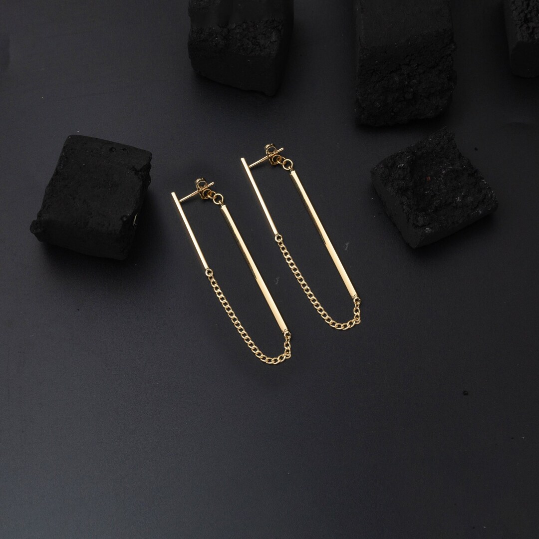 SOFIA MILANI Orecchini Pendenti Donna In Argento 925 – Barra A Catena Con Stella – Placcati In Rodio, Ipoallergenici, Regalo In Elegante Scatola