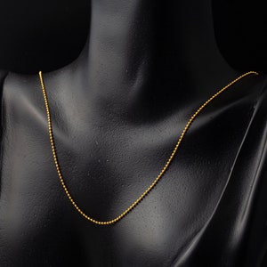 Solid Yellow Gold Italian Ball Bead Chain Classic Necklace, Ball Chain Necklace, Gold Ball Necklace