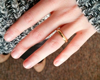 Wedding Band, 3mm Gold Ring, 14k Gold, Plain Wedding Ring, Engagement Ring , Gold Ring
