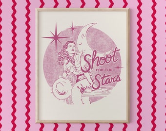 Vintage Cowgirl Art Print – Pink Western Wall Decor (Digital Download)