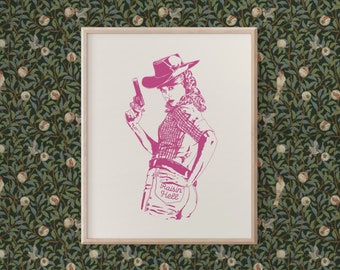 Raisin’ Hell - PINK - Cowgirl Print, Western Wall Art, Wild West Art, Cowboy Art, Pink Art Print, UNFRAMED, Square or Vertical