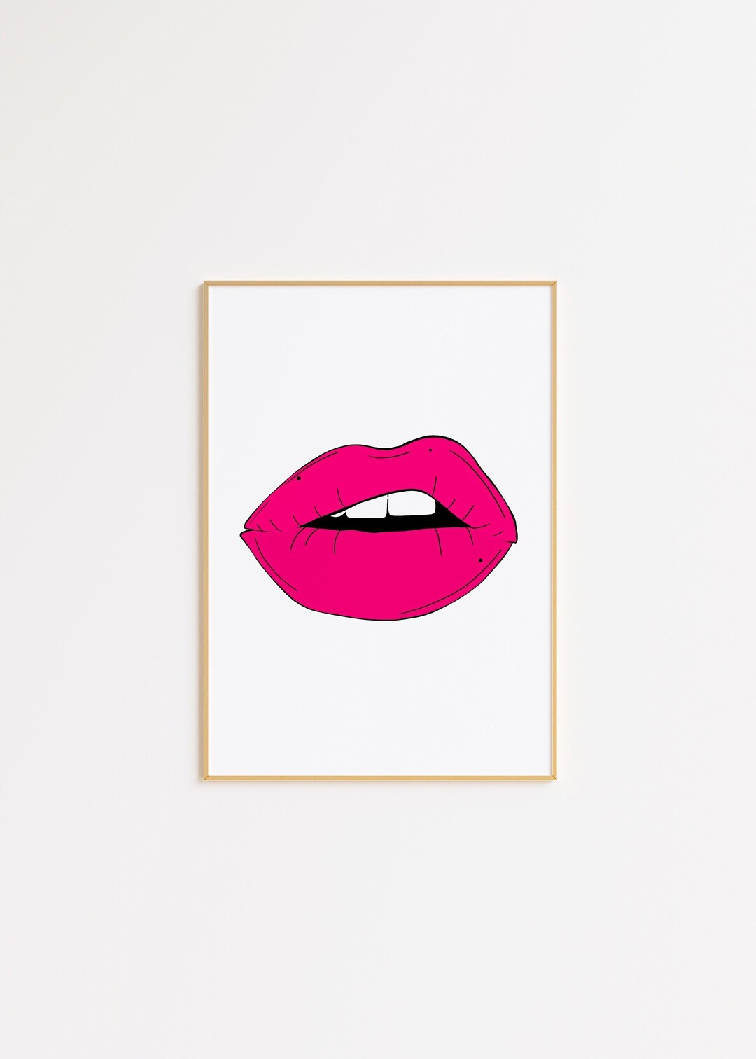 Pink Lip Wall Art, Pink Lips Art Print - Etsy