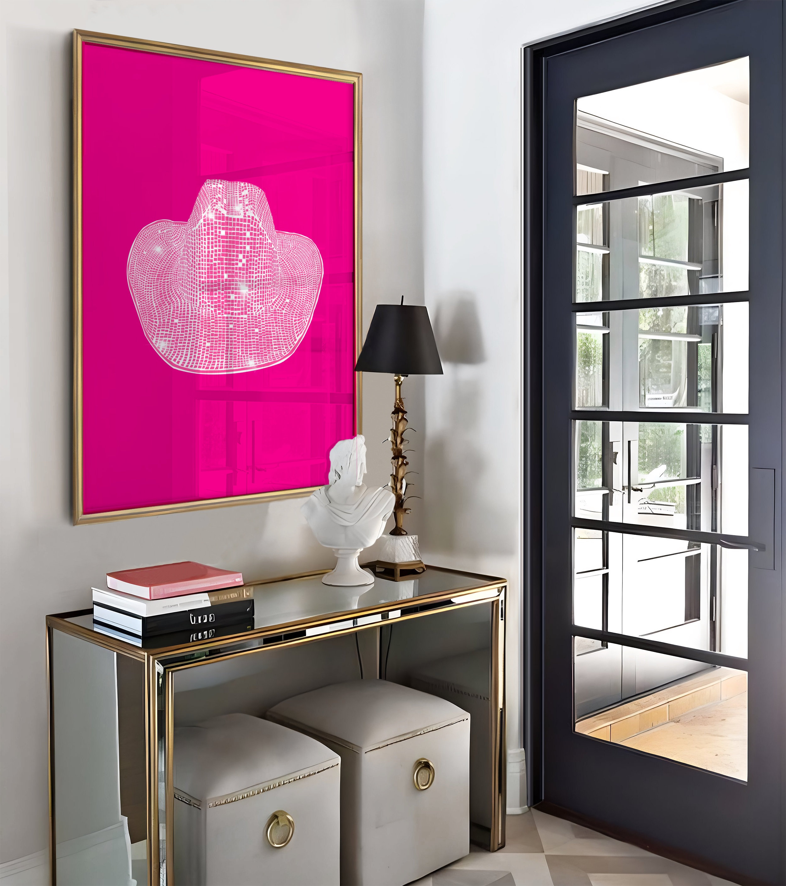 Printable Barbie Pink Disco Cowboy Hat Wall Art Cowgirl - Etsy