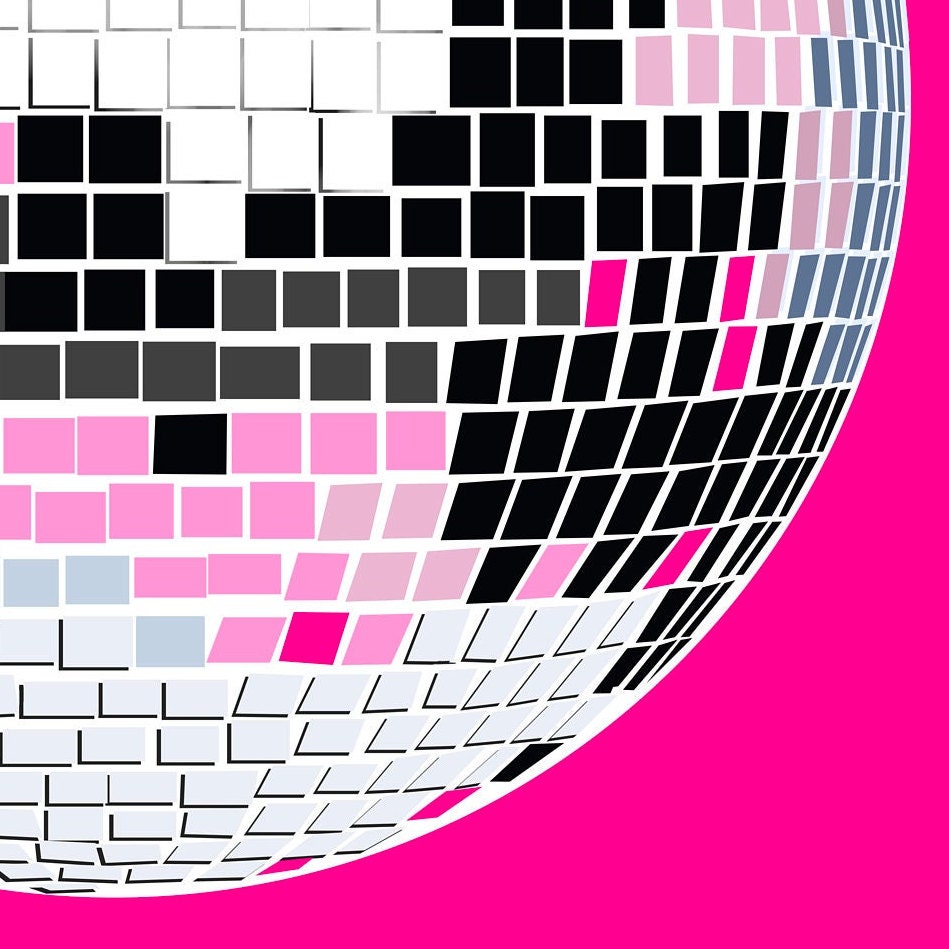 Pink Fluorescent Disco Ball 20 — Not Sorry Art